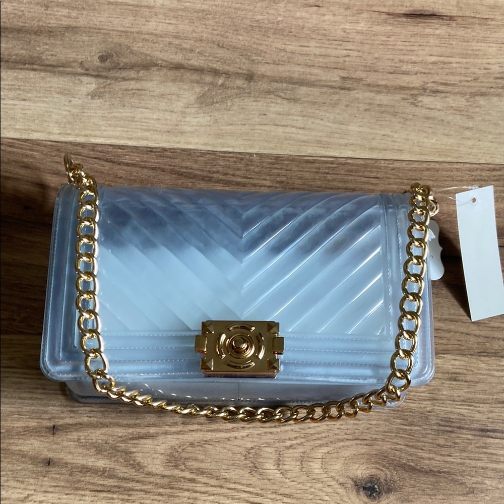 Elegant Gold and Gray Chain Bag